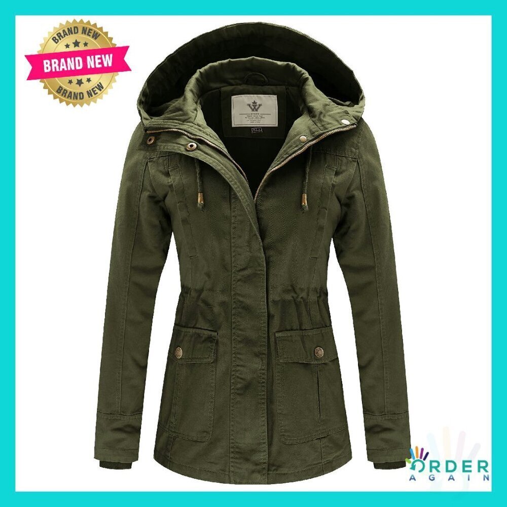 Cotton Military Anorak Jacket Lightweight Casual Hooded Chic Y2K Style
